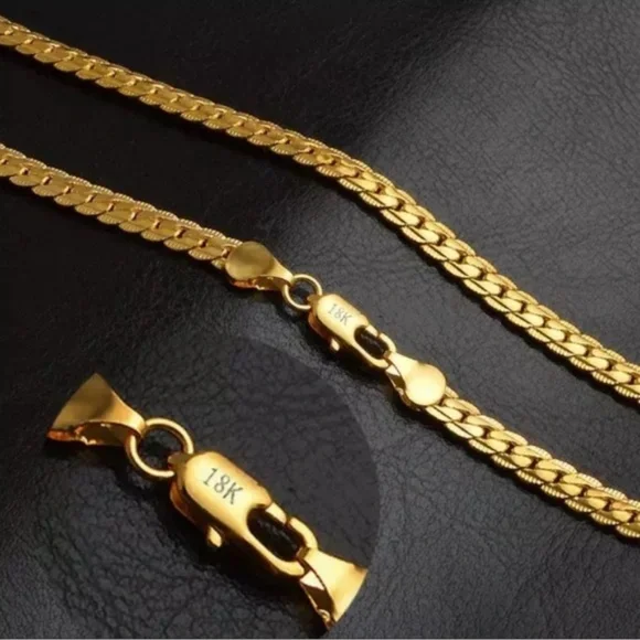 “20”, INCHES SNAKE 18K GOLD NECKLACE - Picture 2 of 3